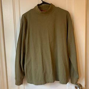 Lands’ End green super-t mock turtleneck M 38-40
